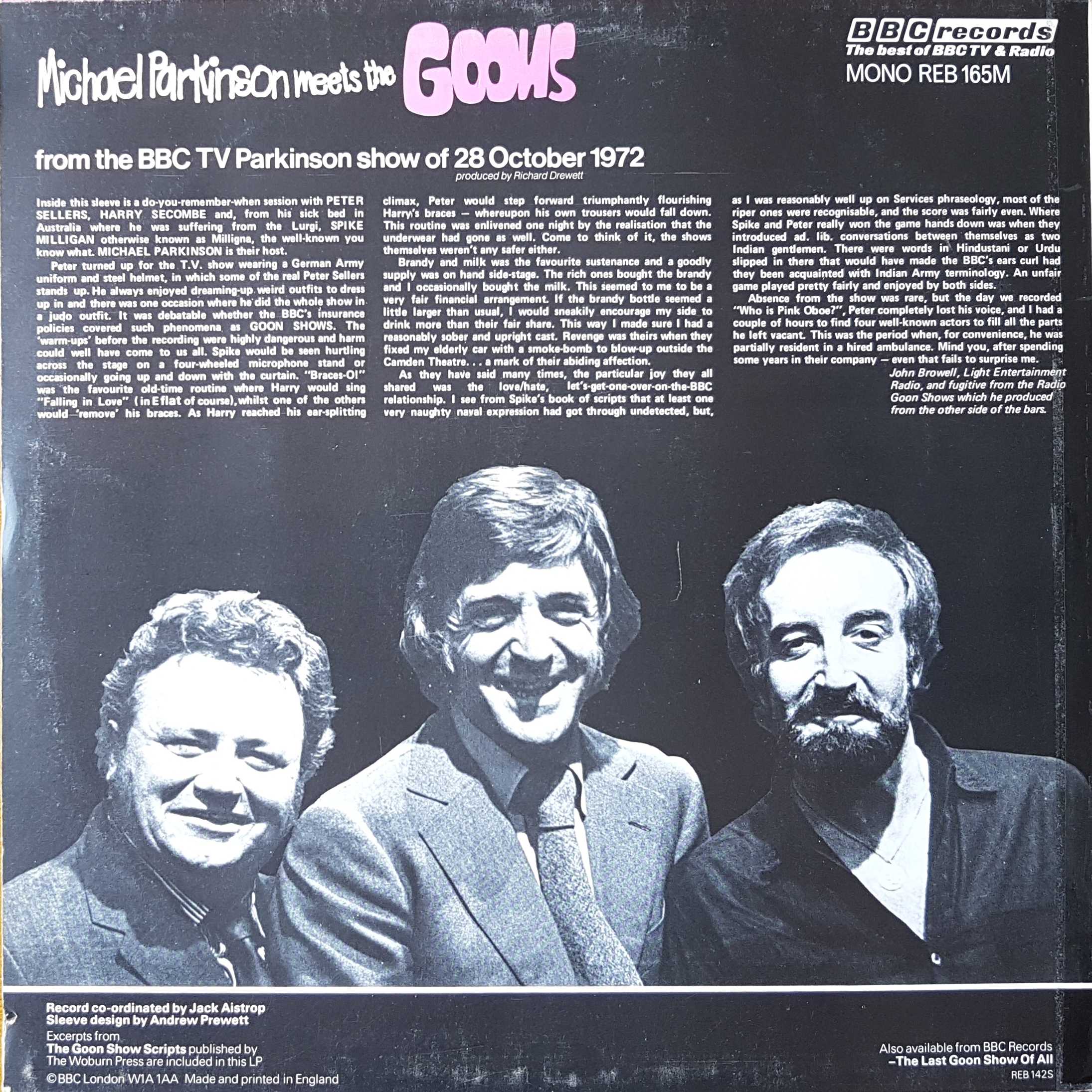 Picture of REB 165 Parkinson meets the Goons by artist Michael Parkinson from the BBC records and Tapes library
